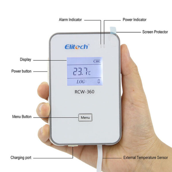 ELITECH Data Logger แบบ Bluetooth เครื่องบันทึกอุณหภูมิ/ความชื้น รุ่น RCW-360 Wifi Internal